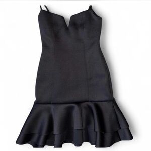 Karlie Black Ruffle Hem Mini Dress